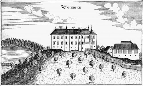 PMEFGJDPE Bekannt Dekorative Bilder Graffiti Wandbild Schloss Winterhof in Stögerdorf by Georg Matthaus Vischer Graffiti Leinwanddruck für Wanddekoration 60x90cm von PMEFGJDPE