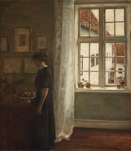 PMEFGJDPE Bekannt Leinwand Wandkunst Malerei Wandkunst Innenraum mit Frau am Fenster Carl Vilhelm Holsoe Mode Leinwand Malerei für Office Home Decor 60x90cm PMEFGJDPE Bekannt Leinwand Wandkunst Malerei Wandkunst Innenraum mit Frau am Fenster Carl Vilhelm Holsoe Mode Leinwand Malerei für Office Home Decor 60x90cm von PMEFGJDPE