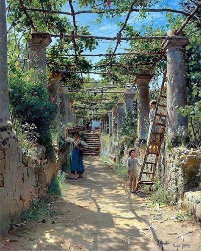 PMEFGJDPE Bekannt Leinwand Wandkunst Malerei Wandkunst im Schatten der Pergola Peder Mode Leinwand Malerei für Office Home Decor 60x90cm von PMEFGJDPE