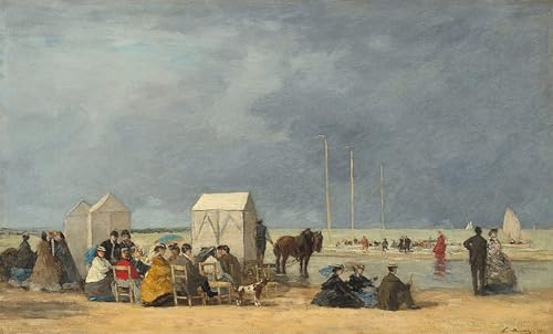 PMEFGJDPE Bekannt Poster Kunstdrucke Porträts Wandkunst Badezeit in deauville von eugene louis boudin Leinwand Ölgemälde für Heimtextilien 60x90cm von PMEFGJDPE