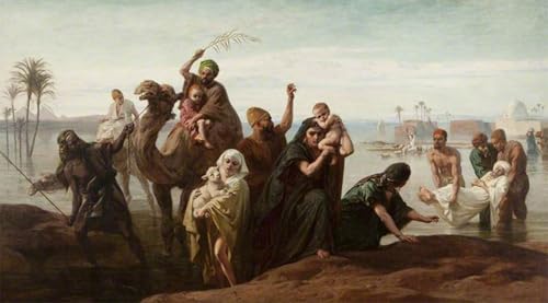 PMEFGJDPE Bekannt Poster Kunstdrucke Porträts Wandkunst Der plötzliche Anstieg des nils von frederick goodall Leinwand Ölgemälde für Heimtextilien 60x90cm von PMEFGJDPE