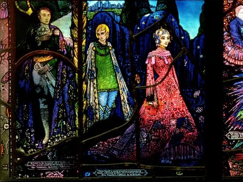 PMEFGJDPE Bekannt Poster Kunstdrucke Porträts Wandkunst Detail aus dem Genfer Fenster mit den Träumern von Harry Clarke Leinwand Ölgemälde für Heimtextilien 60x90cm von PMEFGJDPE
