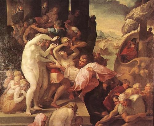 PMEFGJDPE Bekannt Poster Kunstdrucke Porträts Wandkunst Die Vergewaltigung Der Helene Von Francesco Primaticcio Leinwand Ölgemälde für Heimtextilien 60x90cm von PMEFGJDPE
