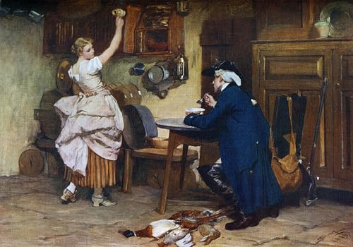 PMEFGJDPE Bekannt Poster Kunstdrucke Porträts Wandkunst Flirt von Seymour Lucas Leinwand Ölgemälde für Heimtextilien 60x90cm von PMEFGJDPE