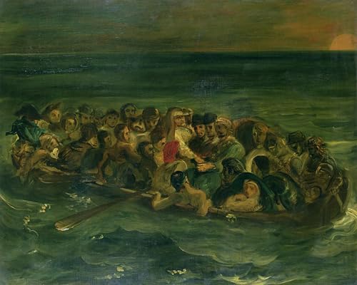 PMEFGJDPE Bekannt Poster Kunstdrucke Porträts Wandkunst Für Den Schiffbruch Der Don Juan Von Ferdinandeugene Delacroix Leinwand Ölgemälde für Heimtextilien 60x90cm von PMEFGJDPE
