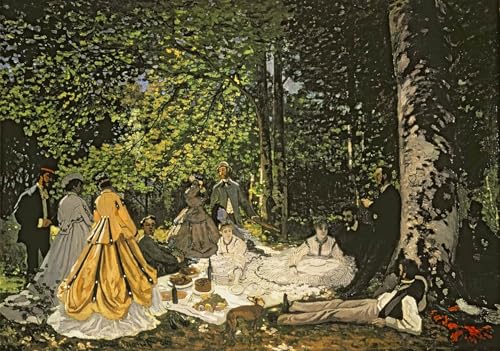 PMEFGJDPE Bekannt Poster Kunstdrucke Porträts Wandkunst Mittagessen auf dem rasen von claude monet Leinwand Ölgemälde für Heimtextilien 60x90cm von PMEFGJDPE