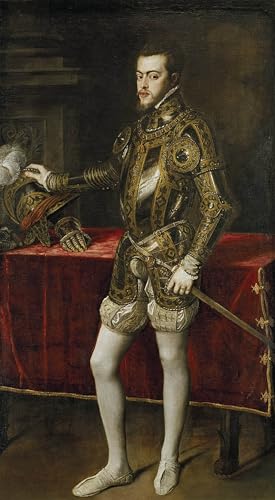 PMEFGJDPE Bekannt Poster Kunstdrucke Porträts Wandkunst Porträt Philipps II. von Spanien von Tiziano Vecelli Leinwand Ölgemälde für Heimtextilien 60x90cm von PMEFGJDPE