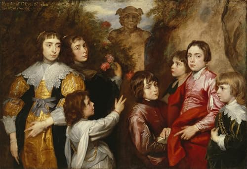 PMEFGJDPE Bekannt Poster Kunstdrucke Porträts Wandkunst eine Familiengruppe vonVan Dyck Leinwand Ölgemälde für Heimtextilien 60x90cm von PMEFGJDPE