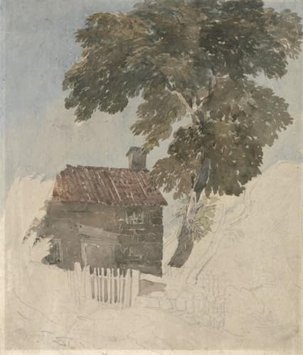 PMEFGJDPE Bekannt Poster Wandbilder Gemalde Kunst Poster Hütte und Bäume von David Cox Vintage Leinwandkunst für Schlafzimmer Home Decor 60x90cm von PMEFGJDPE