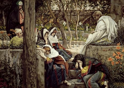 PMEFGJDPE Bekannt Poster Wandbilder Gemalde Kunst Poster Jesus in Bethanien von Jacques Vintage Leinwandkunst für Schlafzimmer Home Decor 60x90cm von PMEFGJDPE