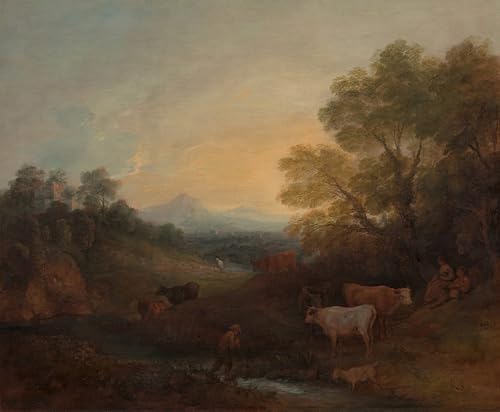 PMEFGJDPE Bekannt Poster Wandbilder Gemalde Kunst Poster Landschaft mit Rindern von Gainsborough Vintage Leinwandkunst für Schlafzimmer Home Decor 60x90cm PMEFGJDPE Bekannt Poster Wandbilder Gemalde Kunst Poster Landschaft mit Rindern von Gainsborough Vintage Leinwandkunst für Schlafzimmer Home Decor 60x90cm von PMEFGJDPE