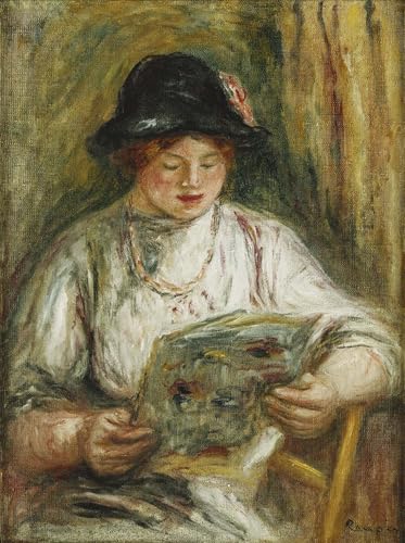 PMEFGJDPE Bekannt Poster Wandbilder Gemalde Kunst Poster Lesende frau lesende frau von peter auguste renoir Vintage Leinwandkunst für Schlafzimmer Home Decor 60x90cm von PMEFGJDPE