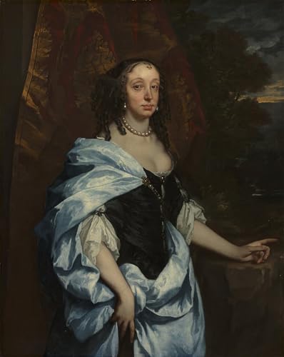 PMEFGJDPE Bekannt Poster Wandbilder Gemalde Kunst Poster Porträt von Frau Leneve von Peter Lely Vintage Leinwandkunst für Schlafzimmer Home Decor 60x90cm von PMEFGJDPE