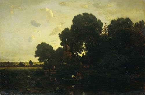 PMEFGJDPE Berühmte Gemälde Deko Kunstdrucke Bilder Tier Poster Abenddämmerung von Theodore Rousseau Abstrakte Leinwand Kunst für Wohnzimmerdekoration 60x90cm PMEFGJDPE Berühmte Gemälde Deko Kunstdrucke Bilder Tier Poster Abenddämmerung von Theodore Rousseau Abstrakte Leinwand Kunst für Wohnzimmerdekoration 60x90cm von PMEFGJDPE