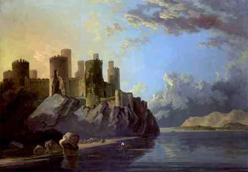PMEFGJDPE Berühmte Gemälde Deko Kunstdrucke Bilder Tier Poster Conway Castle von William Hodges Abstrakte Leinwand Kunst für Wohnzimmerdekoration 60x90cm von PMEFGJDPE