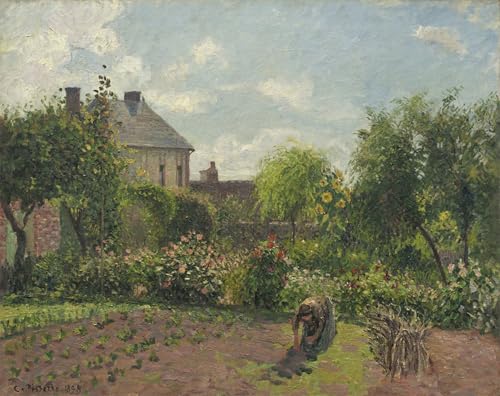 PMEFGJDPE Berühmte Gemälde Deko Kunstdrucke Bilder Tier Poster Der garten des künstlers in eragny von camille jacob pissarro Abstrakte Leinwand Kunst für Wohnzimmerdekoration 60x90cm von PMEFGJDPE