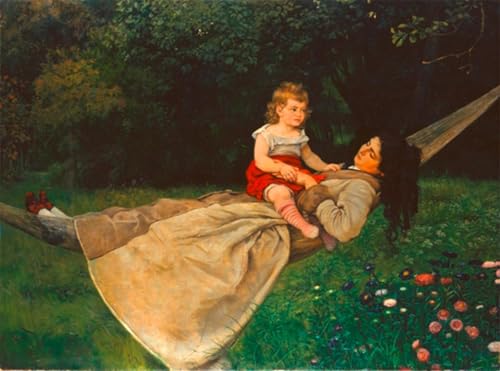 PMEFGJDPE Berühmte Gemälde Deko Kunstdrucke Bilder Tier Poster Frau mit Kind in der Hängematte Hans Thoma Abstrakte Leinwand Kunst für Wohnzimmerdekoration 60x90cm PMEFGJDPE Berühmte Gemälde Deko Kunstdrucke Bilder Tier Poster Frau mit Kind in der Hängematte Hans Thoma Abstrakte Leinwand Kunst für Wohnzimmerdekoration 60x90cm von PMEFGJDPE