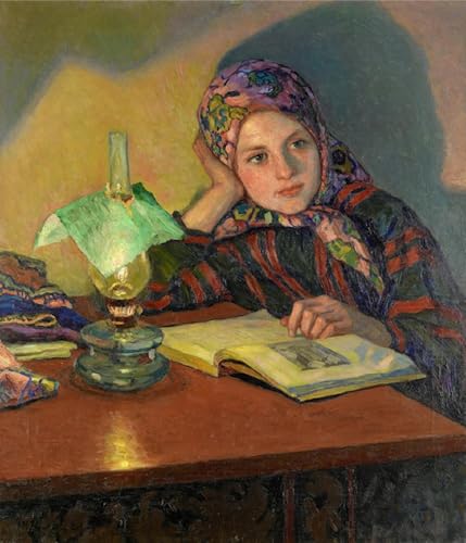 PMEFGJDPE Berühmte Gemälde Deko Kunstdrucke Bilder Tier Poster Inspiration Nikolai Petrowitsch Bogdanow-Belski Abstrakte Leinwand Kunst für Wohnzimmerdekoration 60x90cm von PMEFGJDPE