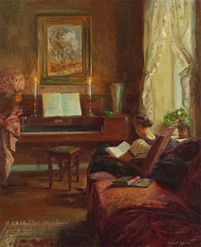 PMEFGJDPE Berühmte Gemälde Deko Kunstdrucke Bilder Tier Poster Interieur mit lesender Frau im Sessel Robert Panitzsch Abstrakte Leinwand Kunst für Wohnzimmerdekoration 60x90cm PMEFGJDPE Berühmte Gemälde Deko Kunstdrucke Bilder Tier Poster Interieur mit lesender Frau im Sessel Robert Panitzsch Abstrakte Leinwand Kunst für Wohnzimmerdekoration 60x90cm von PMEFGJDPE