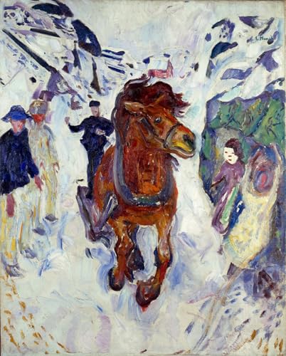 PMEFGJDPE Berühmte Gemälde Deko Kunstdrucke Bilder Tier Poster Pferdegalopp Gemälde von edvard munch Abstrakte Leinwand Kunst für Wohnzimmerdekoration 60x90cm PMEFGJDPE Berühmte Gemälde Deko Kunstdrucke Bilder Tier Poster Pferdegalopp Gemälde von edvard munch Abstrakte Leinwand Kunst für Wohnzimmerdekoration 60x90cm von PMEFGJDPE