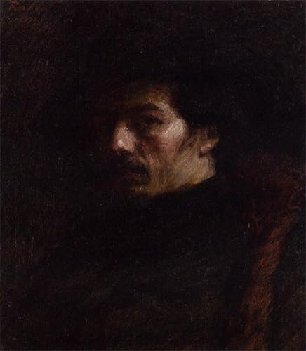 PMEFGJDPE Berühmte Gemälde Deko Kunstdrucke Bilder Tier Poster Porträt von Alphonse Legros Henri Fantin-Latour Abstrakte Leinwand Kunst für Wohnzimmerdekoration 60x90cm von PMEFGJDPE