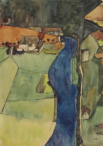 PMEFGJDPE Berühmte Gemälde Deko Kunstdrucke Bilder Tier Poster Stadt am Fluss von Egon Schiele Abstrakte Leinwand Kunst für Wohnzimmerdekoration 60x90cm PMEFGJDPE Berühmte Gemälde Deko Kunstdrucke Bilder Tier Poster Stadt am Fluss von Egon Schiele Abstrakte Leinwand Kunst für Wohnzimmerdekoration 60x90cm von PMEFGJDPE