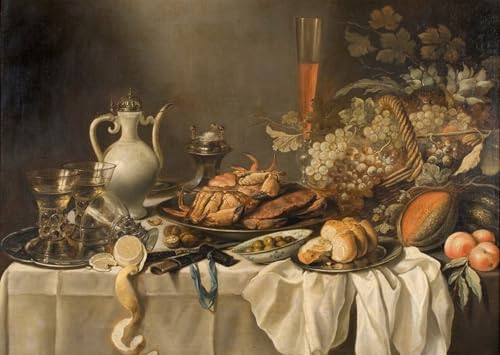 PMEFGJDPE Berühmte Gemälde Deko Kunstdrucke Bilder Tier Poster Stillleben von Pieter Claesz Abstrakte Leinwand Kunst für Wohnzimmerdekoration 60x90cm PMEFGJDPE Berühmte Gemälde Deko Kunstdrucke Bilder Tier Poster Stillleben von Pieter Claesz Abstrakte Leinwand Kunst für Wohnzimmerdekoration 60x90cm von PMEFGJDPE