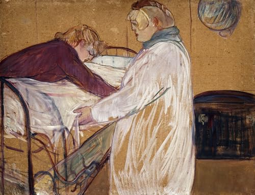 PMEFGJDPE Berühmte Gemälde Deko Kunstdrucke Bilder Tier Poster Zwei Frauen Machen ihr bett von henri de toulouse lautrec Abstrakte Leinwand Kunst für Wohnzimmerdekoration 60x90cm von PMEFGJDPE