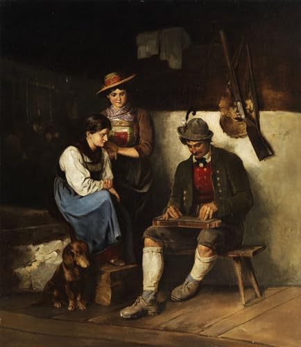 PMEFGJDPE Berühmte Gemälde Deko Kunstdrucke Bilder Tier Poster der Zitherspieler von Defregger Abstrakte Leinwand Kunst für Wohnzimmerdekoration 60x90cm PMEFGJDPE Berühmte Gemälde Deko Kunstdrucke Bilder Tier Poster der Zitherspieler von Defregger Abstrakte Leinwand Kunst für Wohnzimmerdekoration 60x90cm von PMEFGJDPE