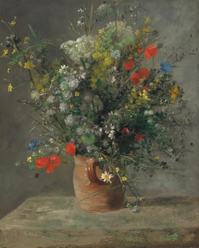 PMEFGJDPE Berühmte Gemälde Dekorative Bilder Graffiti Wandbild Blumen in einer Vase von pierre auguste renoir Graffiti Leinwanddruck für Wanddekoration 60x90cm von PMEFGJDPE