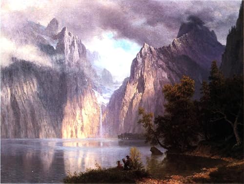 PMEFGJDPE Berühmte Gemälde Dekorative Bilder Graffiti Wandbild in der Sierra von Albert Bierstadt Graffiti Leinwanddruck für Wanddekoration 60x90cm von PMEFGJDPE