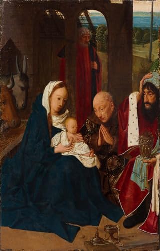 PMEFGJDPE Berühmte Gemälde Dekorative Bilder Graffiti Wandbild the Adoration of the Magi by Geertgen Tot Sint Jans Graffiti Leinwanddruck für Wanddekoration 60x90cm PMEFGJDPE Berühmte Gemälde Dekorative Bilder Graffiti Wandbild the Adoration of the Magi by Geertgen Tot Sint Jans Graffiti Leinwanddruck für Wanddekoration 60x90cm von PMEFGJDPE
