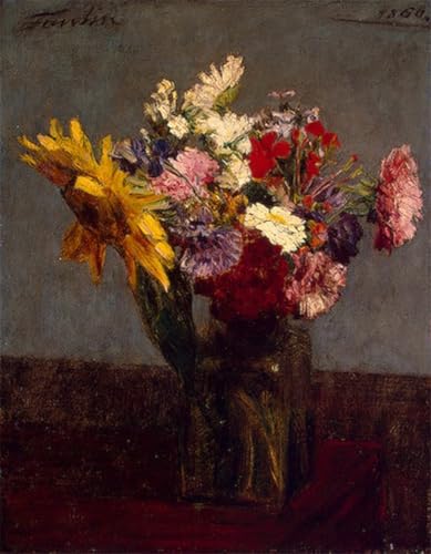 PMEFGJDPE Berühmte Gemälde Leinwand Wandkunst Malerei Wandkunst Blumen Von Henry Fantin-latour Mode Leinwand Malerei für Office Home Decor 60x90cm von PMEFGJDPE
