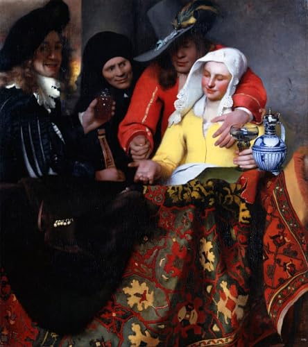 PMEFGJDPE Berühmte Gemälde Leinwand Wandkunst Malerei Wandkunst Die Kupplerin von Jan Vermeer Van Delft Mode Leinwand Malerei für Office Home Decor 60x90cm PMEFGJDPE Berühmte Gemälde Leinwand Wandkunst Malerei Wandkunst Die Kupplerin von Jan Vermeer Van Delft Mode Leinwand Malerei für Office Home Decor 60x90cm von PMEFGJDPE