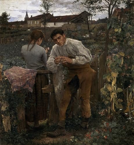 PMEFGJDPE Berühmte Gemälde Leinwand Wandkunst Malerei Wandkunst Ländliche Liebe von Jules Bastien Lepage Mode Leinwand Malerei für Office Home Decor 60x90cm PMEFGJDPE Berühmte Gemälde Leinwand Wandkunst Malerei Wandkunst Ländliche Liebe von Jules Bastien Lepage Mode Leinwand Malerei für Office Home Decor 60x90cm von PMEFGJDPE