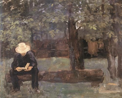 PMEFGJDPE Berühmte Gemälde Leinwand Wandkunst Malerei Wandkunst Mann sitzt auf einem Baumstamm von Károly Ferenczy Mode Leinwand Malerei für Office Home Decor 60x90cm von PMEFGJDPE