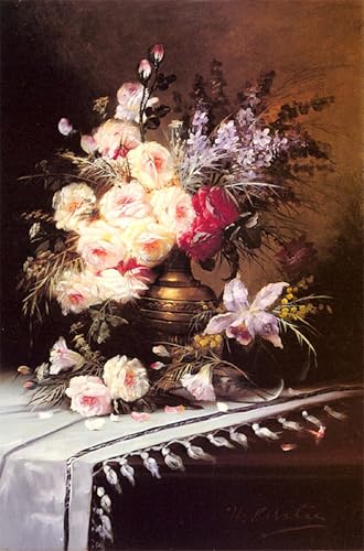 PMEFGJDPE Berühmte Gemälde Leinwand Wandkunst Malerei Wandkunst Stillleben Mit Verschiedenen Blumen in Einer Messingvase Von Modeste Carlier Mode Leinwand Malerei für Office Home Decor 60x90cm PMEFGJDPE Berühmte Gemälde Leinwand Wandkunst Malerei Wandkunst Stillleben Mit Verschiedenen Blumen in Einer Messingvase Von Modeste Carlier Mode Leinwand Malerei für Office Home Decor 60x90cm von PMEFGJDPE