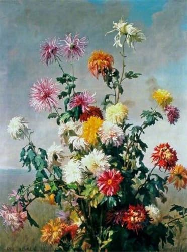 PMEFGJDPE Berühmte Gemälde Leinwand Wandkunst Malerei Wandkunst Studie über Blumen Jean Benner Jr. Mode Leinwand Malerei für Office Home Decor 60x90cm von PMEFGJDPE