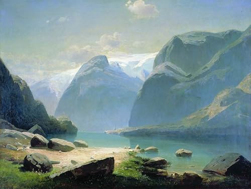 PMEFGJDPE Berühmte Gemälde Poster Kunstdrucke Porträts Wandkunst Bergsee schweiz von aleksey Savrasov Leinwand Ölgemälde für Heimtextilien 60x90cm PMEFGJDPE Berühmte Gemälde Poster Kunstdrucke Porträts Wandkunst Bergsee schweiz von aleksey Savrasov Leinwand Ölgemälde für Heimtextilien 60x90cm von PMEFGJDPE