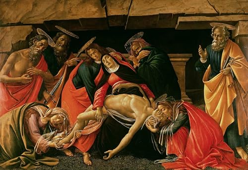 PMEFGJDPE Berühmte Gemälde Poster Kunstdrucke Porträts Wandkunst Beweinung des toten Christus von Sandro Botticelli Leinwand Ölgemälde für Heimtextilien 60x90cm PMEFGJDPE Berühmte Gemälde Poster Kunstdrucke Porträts Wandkunst Beweinung des toten Christus von Sandro Botticelli Leinwand Ölgemälde für Heimtextilien 60x90cm von PMEFGJDPE