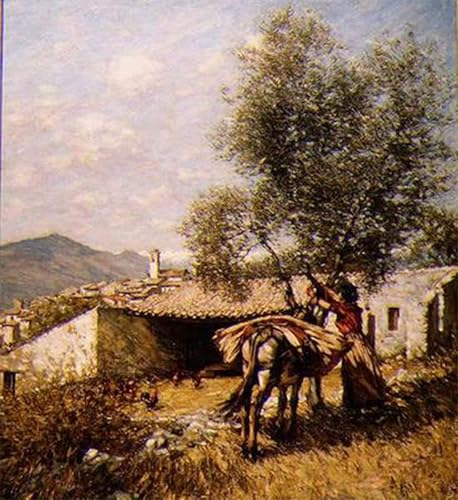PMEFGJDPE Berühmte Gemälde Poster Kunstdrucke Porträts Wandkunst Der Esel von Henry Herbert La Thangue Leinwand Ölgemälde für Heimtextilien 60x90cm PMEFGJDPE Berühmte Gemälde Poster Kunstdrucke Porträts Wandkunst Der Esel von Henry Herbert La Thangue Leinwand Ölgemälde für Heimtextilien 60x90cm von PMEFGJDPE