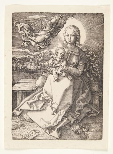 PMEFGJDPE Berühmte Gemälde Poster Kunstdrucke Porträts Wandkunst Die Mit Einem Engel Gekrönte Dame Von Albrecht Dürer Leinwand Ölgemälde für Heimtextilien 60x90cm von PMEFGJDPE