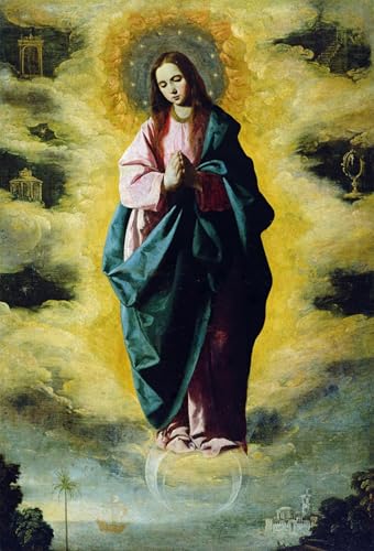 PMEFGJDPE Berühmte Gemälde Poster Kunstdrucke Porträts Wandkunst Die unbefleckte Empfängnis von francisco de zurbaran Leinwand Ölgemälde für Heimtextilien 60x90cm PMEFGJDPE Berühmte Gemälde Poster Kunstdrucke Porträts Wandkunst Die unbefleckte Empfängnis von francisco de zurbaran Leinwand Ölgemälde für Heimtextilien 60x90cm von PMEFGJDPE