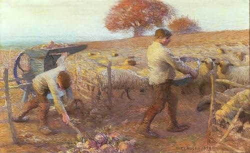PMEFGJDPE Berühmte Gemälde Poster Kunstdrucke Porträts Wandkunst Ein Schafstall am Abend von George Clausen Leinwand Ölgemälde für Heimtextilien 60x90cm PMEFGJDPE Berühmte Gemälde Poster Kunstdrucke Porträts Wandkunst Ein Schafstall am Abend von George Clausen Leinwand Ölgemälde für Heimtextilien 60x90cm von PMEFGJDPE