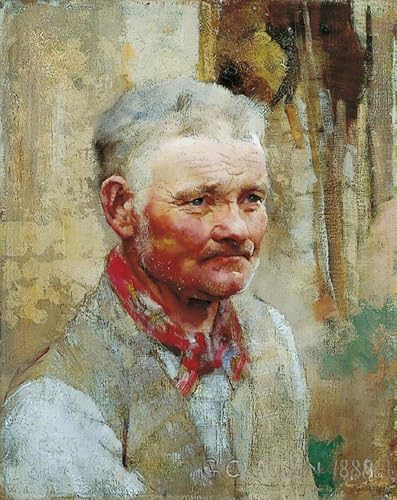 PMEFGJDPE Berühmte Gemälde Poster Kunstdrucke Porträts Wandkunst L'uomo Del Mugnaio Sir George Clausen Leinwand Ölgemälde für Heimtextilien 60x90cm PMEFGJDPE Berühmte Gemälde Poster Kunstdrucke Porträts Wandkunst L'uomo Del Mugnaio Sir George Clausen Leinwand Ölgemälde für Heimtextilien 60x90cm von PMEFGJDPE