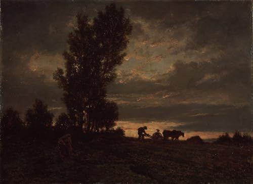 PMEFGJDPE Berühmte Gemälde Poster Kunstdrucke Porträts Wandkunst Landschaft mit einem Pflüger von Pierre Etienne Theodore Rousseau Leinwand Ölgemälde für Heimtextilien 60x90cm PMEFGJDPE Berühmte Gemälde Poster Kunstdrucke Porträts Wandkunst Landschaft mit einem Pflüger von Pierre Etienne Theodore Rousseau Leinwand Ölgemälde für Heimtextilien 60x90cm von PMEFGJDPE