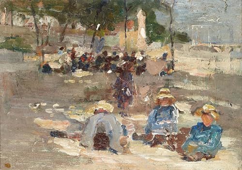 PMEFGJDPE Berühmte Gemälde Poster Kunstdrucke Porträts Wandkunst Picknick im Park von Max Liebermann Leinwand Ölgemälde für Heimtextilien 60x90cm PMEFGJDPE Berühmte Gemälde Poster Kunstdrucke Porträts Wandkunst Picknick im Park von Max Liebermann Leinwand Ölgemälde für Heimtextilien 60x90cm von PMEFGJDPE