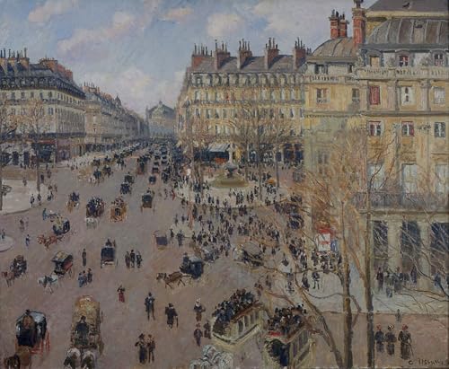 PMEFGJDPE Berühmte Gemälde Poster Kunstdrucke Porträts Wandkunst Place Du Théâtre Français von Camille Pissarro Leinwand Ölgemälde für Heimtextilien 60x90cm PMEFGJDPE Berühmte Gemälde Poster Kunstdrucke Porträts Wandkunst Place Du Théâtre Français von Camille Pissarro Leinwand Ölgemälde für Heimtextilien 60x90cm von PMEFGJDPE