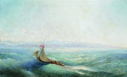 PMEFGJDPE Berühmte Gemälde Poster Kunstdrucke Porträts Wandkunst Segelboot im Meer Lev Feliksovich Lagorio Leinwand Ölgemälde für Heimtextilien 60x90cm PMEFGJDPE Berühmte Gemälde Poster Kunstdrucke Porträts Wandkunst Segelboot im Meer Lev Feliksovich Lagorio Leinwand Ölgemälde für Heimtextilien 60x90cm von PMEFGJDPE