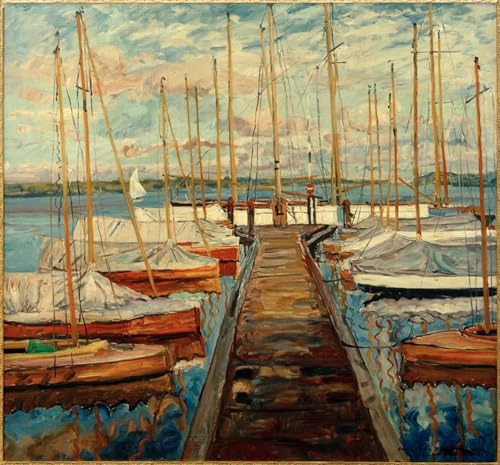 PMEFGJDPE Berühmte Gemälde Poster Kunstdrucke Porträts Wandkunst Steg mit Segelbooten von Franck Leinwand Ölgemälde für Heimtextilien 60x90cm PMEFGJDPE Berühmte Gemälde Poster Kunstdrucke Porträts Wandkunst Steg mit Segelbooten von Franck Leinwand Ölgemälde für Heimtextilien 60x90cm von PMEFGJDPE